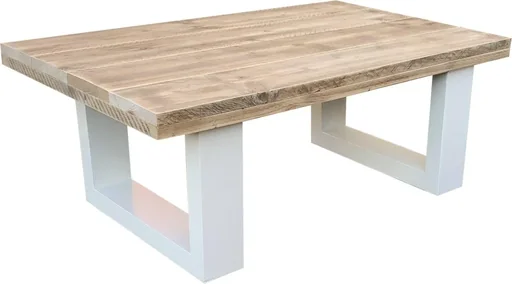 "New England scaffold wood coffee table - white image"