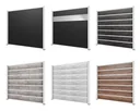 Privacy screen base element, white, 2.02 x 1.86 m, WPC boards grey / polycarbonate panels