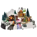 Christmas village Christmas decoration with LED lighting music light chain LED fiber optic 30 x 19 x 19.5 cm