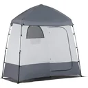 Shower tent for 2 people - incl. carrying bag - grey - 230 x 120 x 230 cm