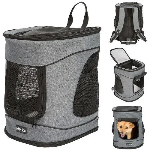 "Pet backpack with flap, pockets, belt and waistband image"