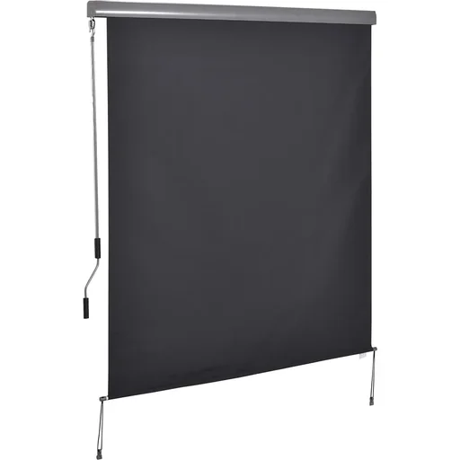 "Vertical awning with hand crank grey image"
