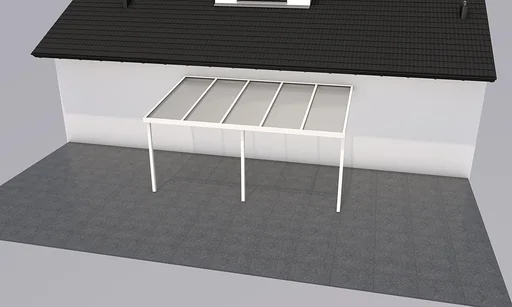"Patio roof Premium, white, 5100 x 3060 mm - Klima blue image"