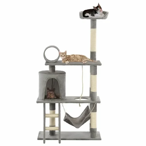 "Cat scratching post with sisal cat scratching posts 140 cm grey image"
