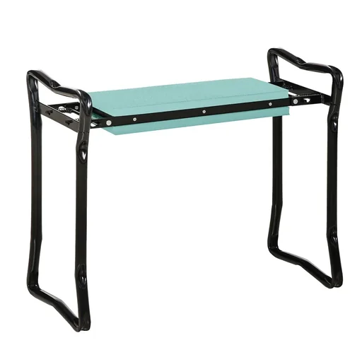 "Knee bench for gardening Folding garden stool Garden bench Knee aid up to 150 kg EVA foam Steel Dark green 58 x image"