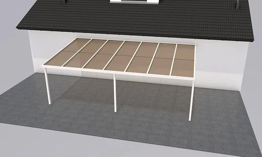 "Patio roof Premium, white, 7120 x 4060 mm - Acrylic multi-wall sheets 16 mm, bronze image"