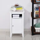Side table with cabinet, white