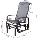 Rocking garden chair in classic style grey/brown