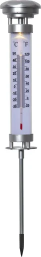 "Solar thermometer with warm white LED light image"