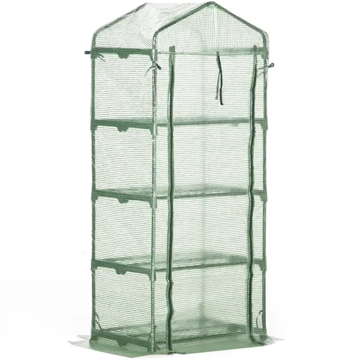 "Plastic greenhouse greenhouse tomato greenhouse plants cold frame 4 trellis floors dark green 69 x 50 x 160 cm image"