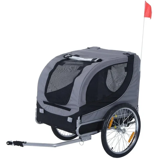 "Dog trailer bicycle trailer gray image"