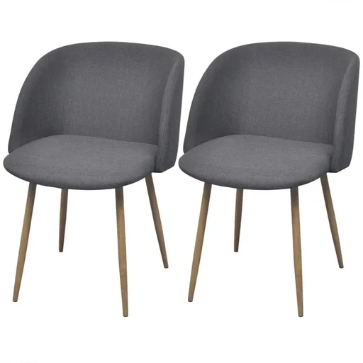 "Dining room chairs 2 pieces fabric dark grey image"
