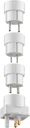 Universal travel adapter set for Southern Europe, America, Asia/Africa, England
