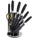 RL-BLK8W - 8-piece knife set with non-stick coating - incl. stand - Black