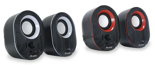 "Stereo 2.0 speakers for notebook/PC in black/red image"