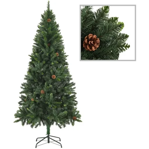 "Christmas tree with pine cones 180 cm green image"
