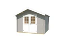 Garden shed 209 size 3, 333 x 360 x 261 cm in light grey with double door