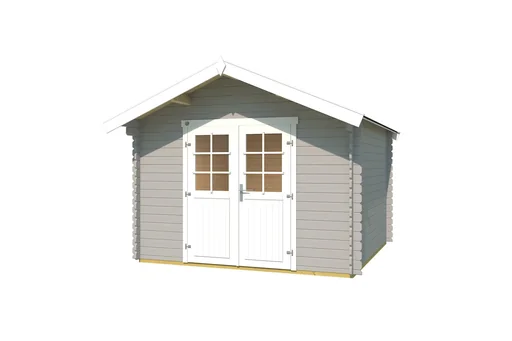 "Garden shed 209 size 3, 333 x 360 x 261 cm in light grey with double door image"