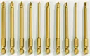 Anti-slip bit set 10 pcs. - 90 mm long, titanium coated