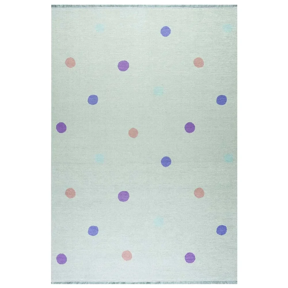 "Livone children's carpet washable mint points colorful, Carpet size: 140 x 190 cm image"