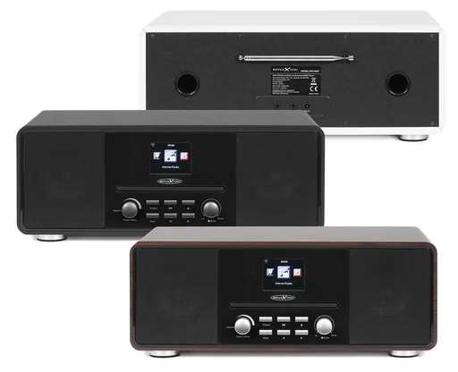 "Design Internet/DAB+/UKW-Radio mit Bluetooth, CD, AuxIn, Encoding, schwarz, HRA19INT/BK image"