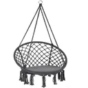 Hanging chair round with fringes grey Ø61cm