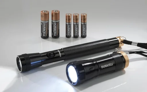 "LED flashlight set DUO-C including batteries image"