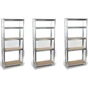 3x storage space 5 shelves 172 x 75 x 30 cm