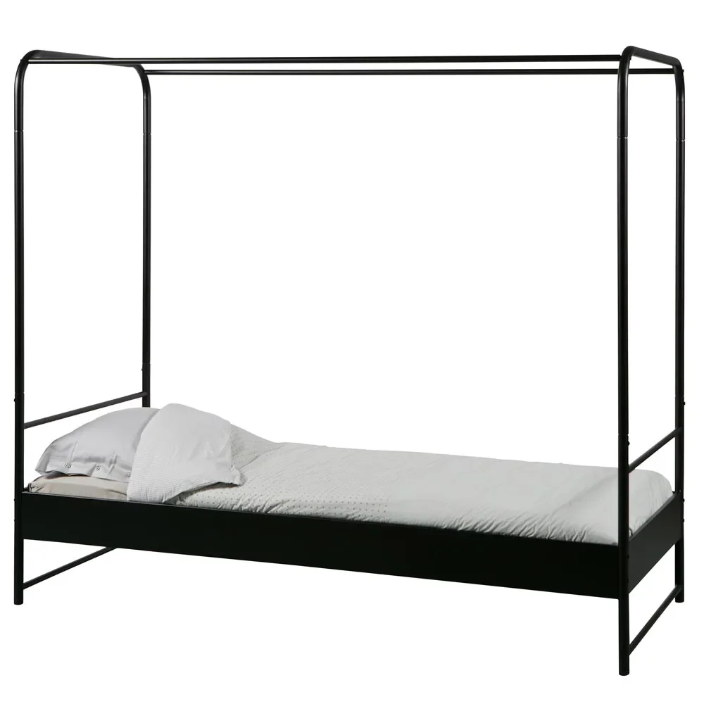 "Wood Metal Himbed Bed Black 90 X200 image"