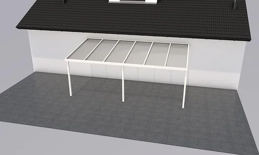 "Patio roof Premium, white, 6110 x 3060 mm - Polycarbonate multi-wall sheets 16 mm, bronze image"