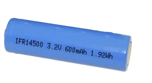"Li-Ion Lifepo4 Mignon (AA) Battery 14500, 600 mAh, 3.2 Volts, unprotected image"
