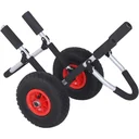 Canoe cart, kayak cart, surf cart, foldable, padded, PU tires, aluminum, silver, up to 45 kg, L65 x W38 x H52 cm