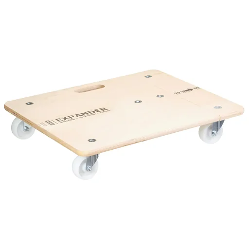 "Transport aid MM 1332, 59-86 x 49 x 11 cm extendable, hard castors Ø 75 mm, roller bearings, birch FSC®, load capacity 200 kg image"