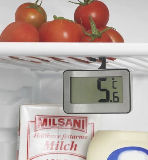 "Digital refrigerator thermometer - measures from -20 to +50 °C, stainless steel image"