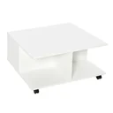 Side table coffee table with two pull-out drawers 4 wheels open shelves coffee table living room table mod