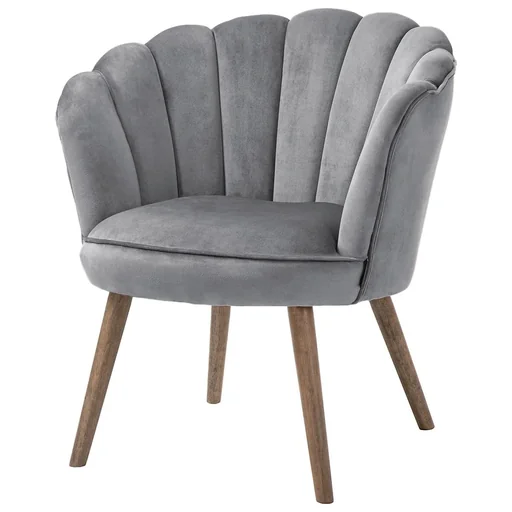 "Dining room chair, kitchen chair, armchair with backrest, living room chair, polyester, rubberwood, dark grey, 66 x 72 x 79 cm image"