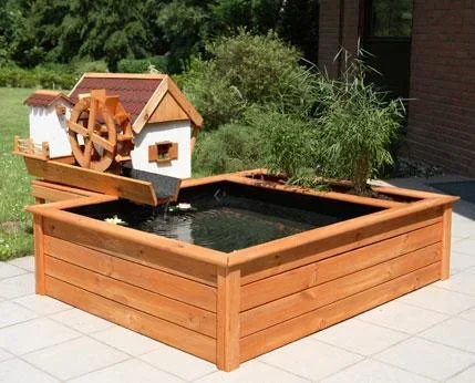 "Set watermill with raised pond and pedestal image"