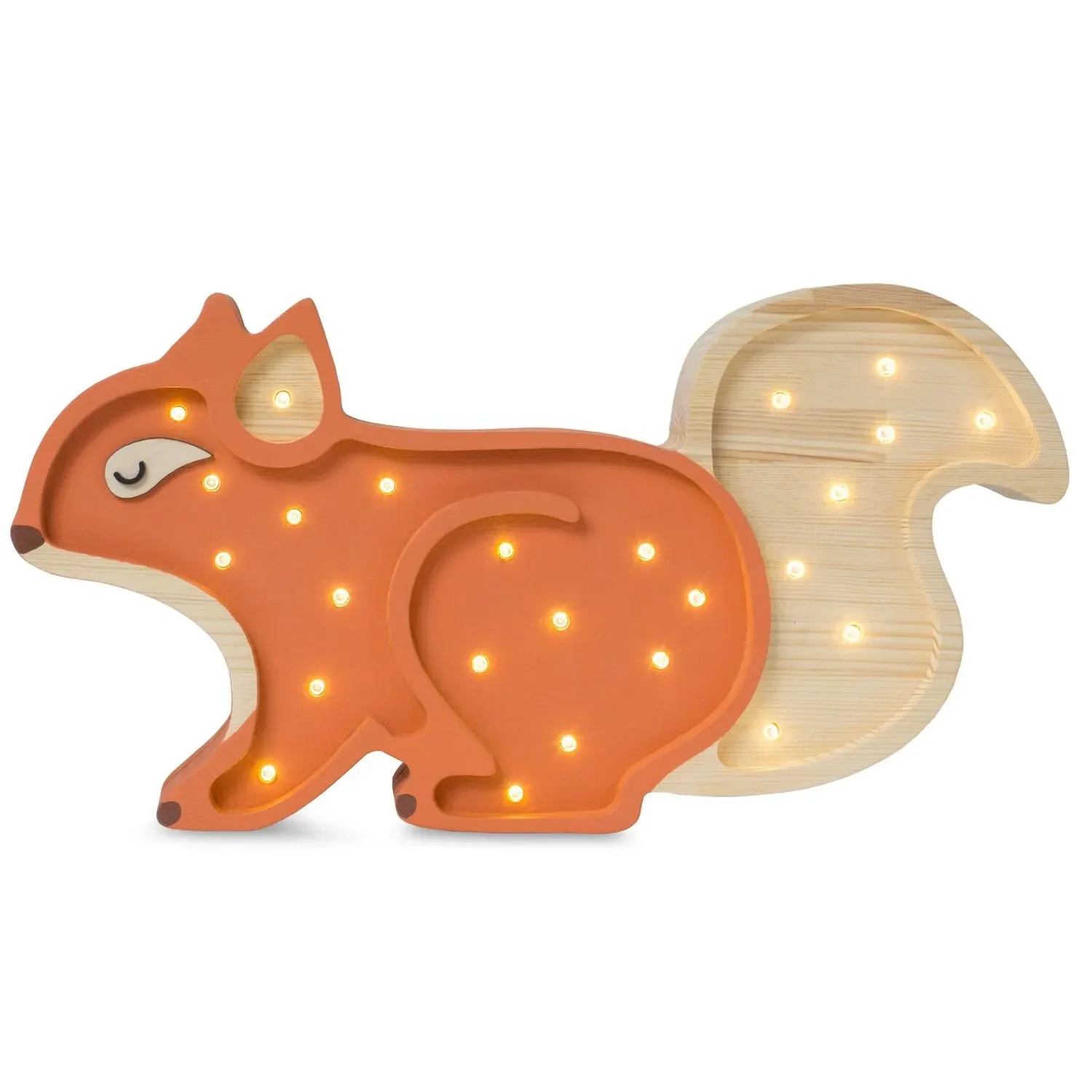 "Little Lights Children's Night Light, Squirrel Night Lamp – 100% Natural Pine Wood, Color: Ginger Wood image"