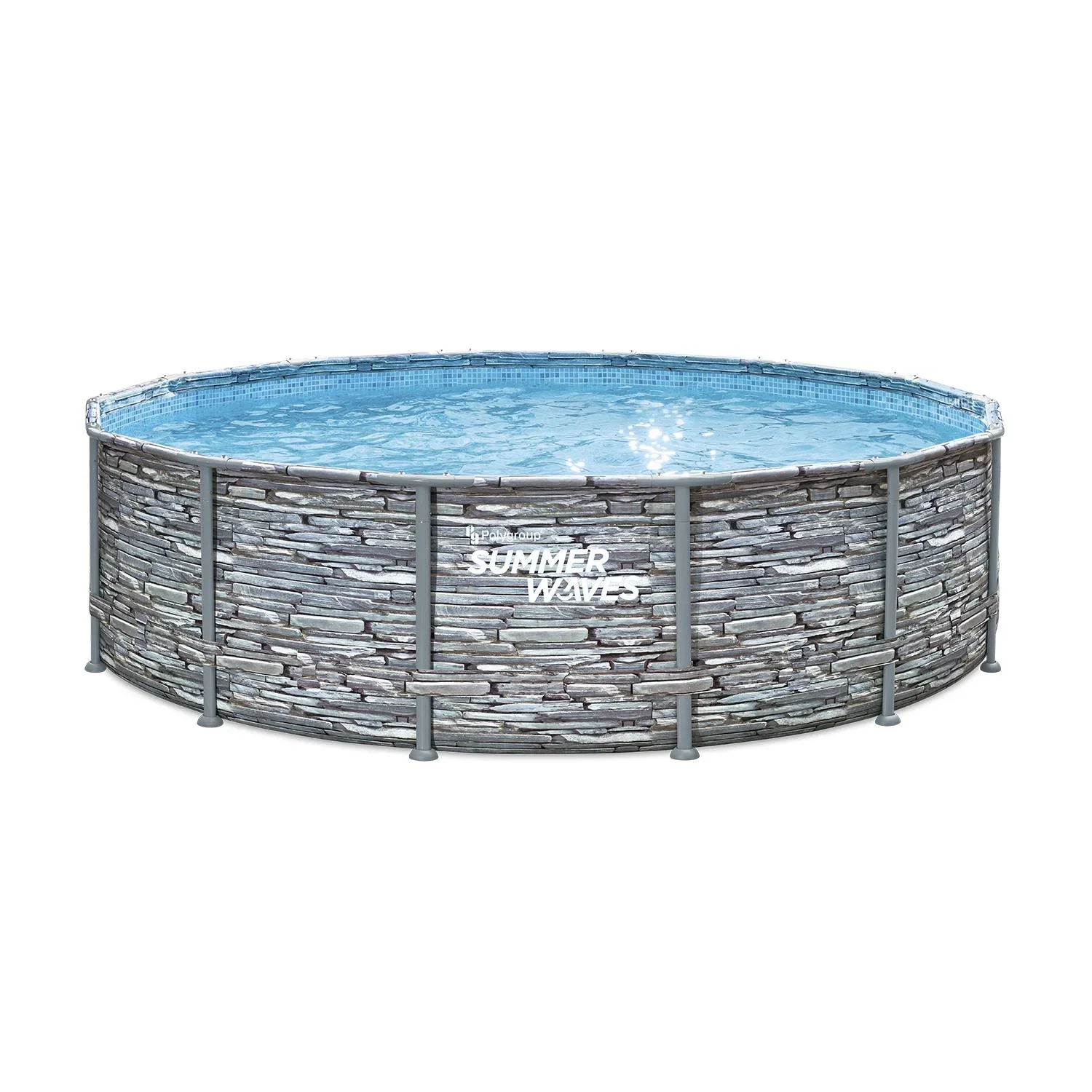 "Summer Waves Elite Frame Pool Ø427 x 107 cm Stone Grey image"