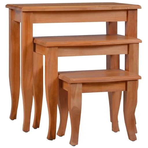 "Side tables 3 pieces solid mahogany image"