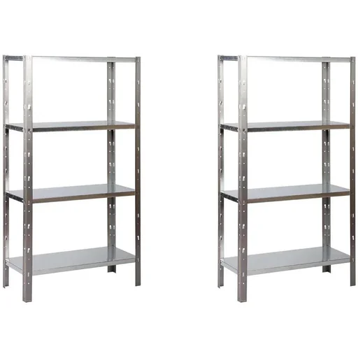 "2 metal storage shelves / shelving units with 4 shelves - 340 kg load capacity - 180 x 90 x 40 cm - Clicker 85 H180 image"