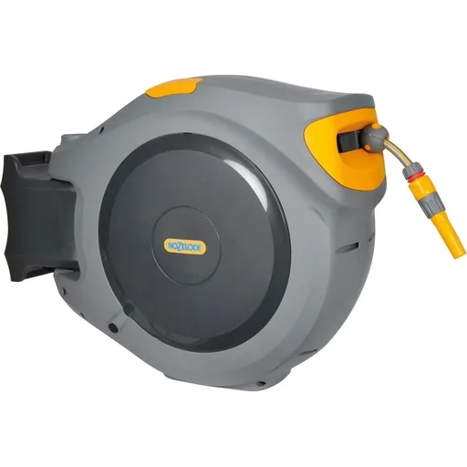"Auto Reel 40 meters - self-winding wall-mounted hose reel - with starter set and garden sprayer - gray image"