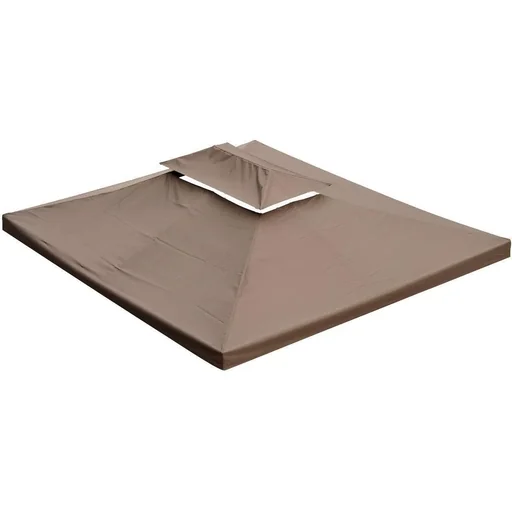 "Replacement roof for metal garden gazebo 3x4m coffee brown image"
