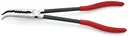 Mounting pliers with cross profiles, plastic coated, black atramentized, polished, flat-round jaws, 280 mm