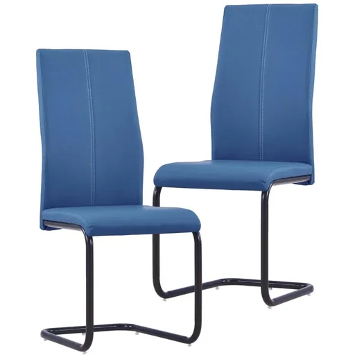 "Dining room chairs 2-seater faux leather blue image"