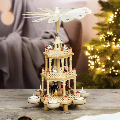 "Wooden Christmas pyramid 42cm image"