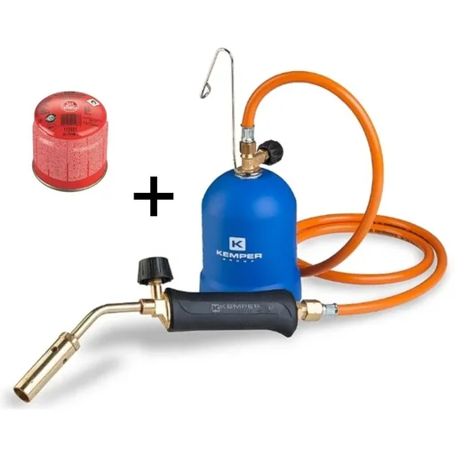 "Welding torch 2.2 kW - 20 mm - with 1.5 m gas hose including gas filling tank image"