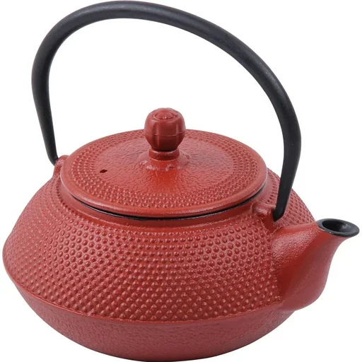 "Teapot cast iron red 0.75L image"