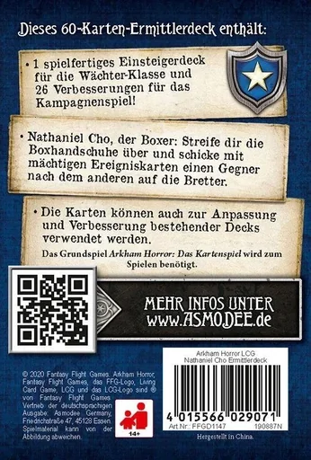"Arkham Horror The Card Game - Nathaniel Cho (Investigator Deck) image"