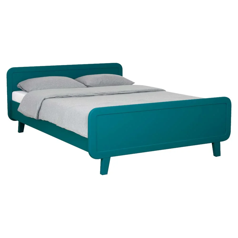 "Laurette Cot / double bed "Le lit rond" 140 x 200 cm, Color: Bleu Canard image"